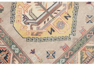 Tappeto Kazak Stilizzato Beige Azzurro Corsia 86x307 Cm