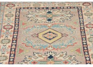Tappeto Kazak Stilizzato Beige Blu Corsia 71x318 Cm