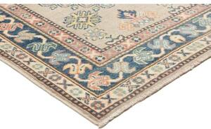 Tappeto Kazak Stilizzato Beige Blu Corsia 84x240 Cm