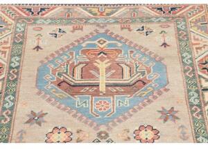 Tappeto Kazak Stilizzato Beige Azzurro Corsia 86x307 Cm