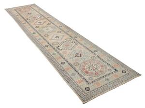 Tappeto Kazak Geometrico Beige Blu Corsia 83x388 Cm
