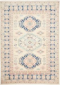 Tappeto Kazak Stilizzato Avorio Blu 147x204 Cm