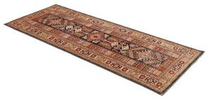 Tappeto Kazak Fine Stilizzato Blu Notte Rosso Mattone Corsia 77x200 Cm