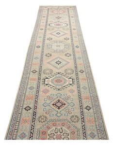 Tappeto Kazak Geometrico Beige Blu Corsia 83x388 Cm