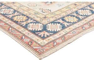 Tappeto Kazak Geometrico Avorio Blu 167x240 Cm