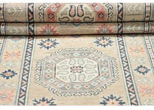 Tappeto Kazak Geometrico Beige Blu Corsia 83x388 Cm