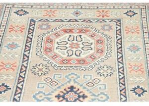 Tappeto Kazak Geometrico Beige Blu Corsia 83x388 Cm