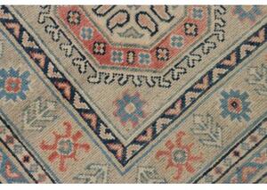 Tappeto Kazak Geometrico Beige Blu Corsia 83x388 Cm