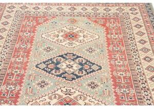 Tappeto Kazak Stilizzato Celeste Corallo 147x194 Cm