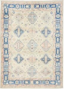 Tappeto Kazak Geometrico Avorio Blu 173x237 Cm
