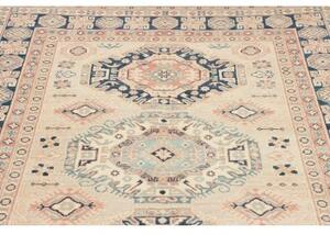 Tappeto Kazak Stilizzato Avorio Blu 147x204 Cm