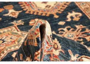 Tappeto Kazak Fine Stilizzato Blu Notte Avorio 146x207 Cm