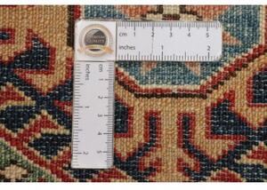 Tappeto Kazak Fine Stilizzato Blu Notte Rosso Mattone Corsia 77x200 Cm