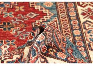 Tappeto Kazak Fine Stilizzato Rosso Blu Petrolio 120x184 Cm