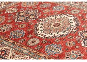 Tappeto Kazak Fine Geometrico Rosso Avorio 168x222 Cm