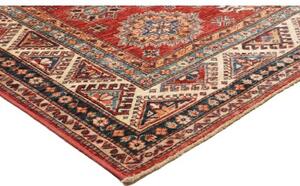 Tappeto Kazak Fine Geometrico Rosso Avorio 168x222 Cm