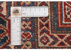 Tappeto Kazak Fine Stilizzato Rosso Blu Petrolio 120x184 Cm