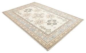 Tappeto Kazak Fine Geometrico Azzurro Chiaro Blu Scuro 165x247 Cm