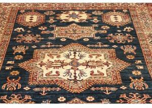 Tappeto Kazak Fine Stilizzato Blu Notte Avorio 146x207 Cm