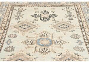 Tappeto Kazak Fine Geometrico Azzurro Chiaro Blu Scuro 165x247 Cm