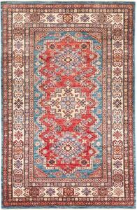 Tappeto Kazak Fine Stilizzato Rosso Blu Petrolio 120x184 Cm