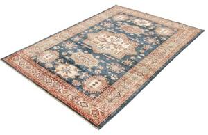 Tappeto Kazak Fine Stilizzato Blu Notte Avorio 146x207 Cm