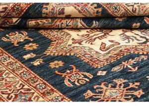 Tappeto Kazak Fine Stilizzato Blu Notte Avorio 146x207 Cm