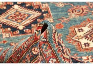 Tappeto Kazak Fine Geometrico Blu Petrolio Beige 166x238 Cm