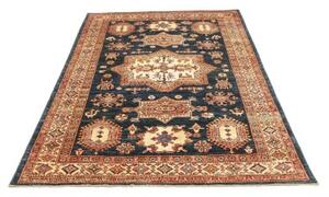 Tappeto Kazak Fine Stilizzato Blu Notte Avorio 146x207 Cm