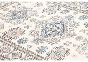 Tappeto Kazak Fine Stilizzato Avorio Blu 121x177 Cm