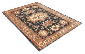 Tappeto Kazak Fine Stilizzato Blu Notte Avorio 146x207 Cm
