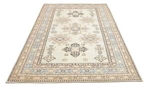 Tappeto Kazak Fine Geometrico Azzurro Chiaro Blu Scuro 165x247 Cm
