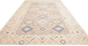 Tappeto Kazak Fine Geometrico Grigio Beige 269x367 Cm