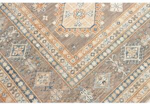 Tappeto Kazak Fine Geometrico Tortora Blu 246x332 Cm