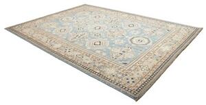 Tappeto Kazak Fine Geometrico Celeste Beige 249x340 Cm