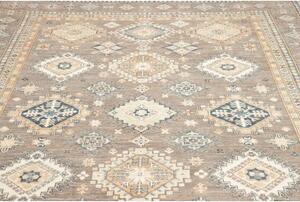 Tappeto Kazak Fine Geometrico Tortora Blu 246x332 Cm