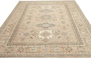 Tappeto Kazak Fine Stilizzato Grigio Tortora Blu Avio 250x301 Cm