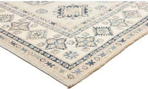 Tappeto Kazak Fine Geometrico Avorio Blu 172x240 Cm