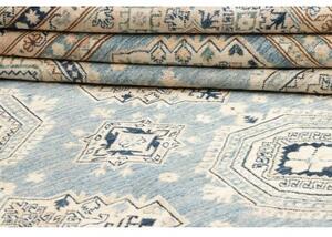 Tappeto Kazak Fine Geometrico Celeste Beige 249x340 Cm