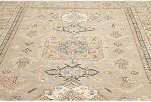 Tappeto Kazak Fine Stilizzato Grigio Tortora Blu Avio 250x301 Cm
