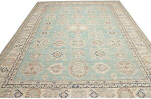 Tappeto Kazak Fine Stilizzato Azzurro Avorio 276x365 Cm