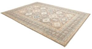 Tappeto Kazak Fine Geometrico Tortora Blu 246x332 Cm