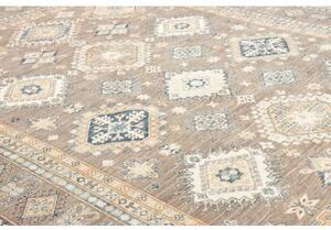 Tappeto Kazak Fine Geometrico Tortora Blu 246x332 Cm