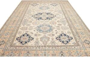 Tappeto Kazak Fine Stilizzato Beige Blu 271x396 Cm