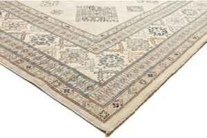 Tappeto Kazak Fine Geometrico Avorio Blu 264x375 Cm