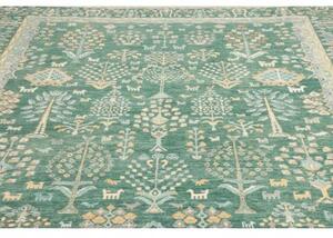 Tappeto Zigler Fine Stilizzato Verde Petrolio Beige 279x354 Cm