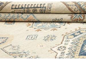 Tappeto Kazak Fine Geometrico Avorio Blu 264x375 Cm