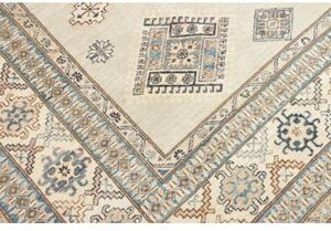 Tappeto Kazak Fine Geometrico Avorio Blu 264x375 Cm
