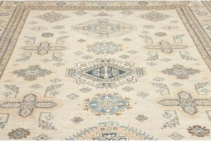 Tappeto Kazak Fine Geometrico Avorio Blu 264x375 Cm