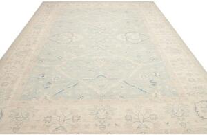 Tappeto Zigler Fine Stilizzato Celeste Avorio 279x364 Cm